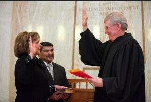 Martinez being sworn into office as first Latino Gov. of New Mexico 